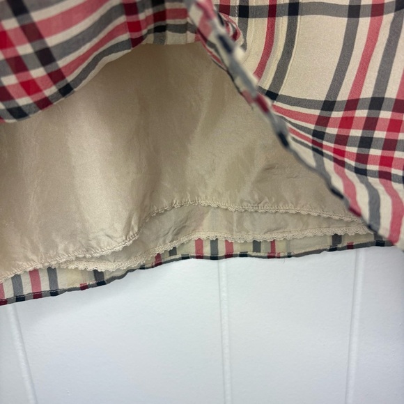 Vintage Juicy Couture High Seas Plaid Top Blouse Silk Y2K Preppy Girly Pleated 4 - Picture 10 of 11